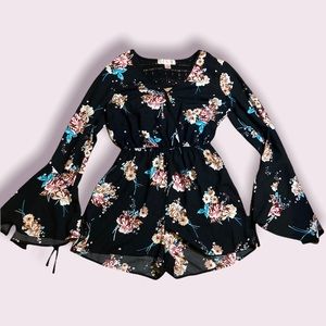 Floral Bell Sleeve Romper